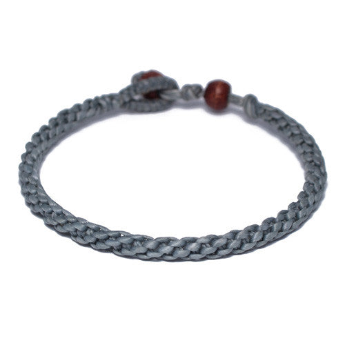 Men's Gray Cotton Threaded Buddhist Bracelet