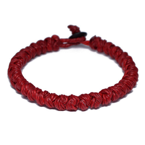Red Wax Cotton Thread Buddhist Bracelet