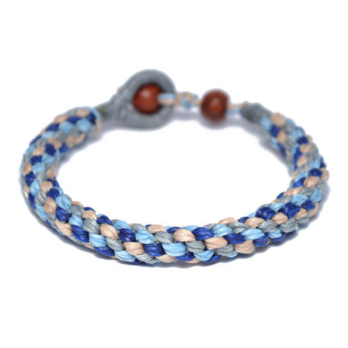 Men's Blue Multi-Colored Buddhist Bracelet