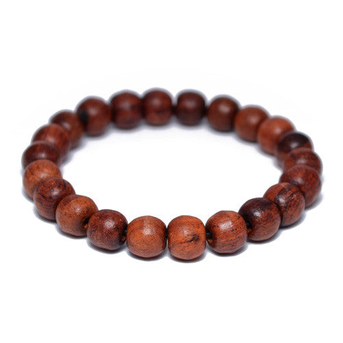 Natural Wood Buddhist Bead Bracelet