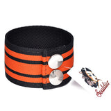 Souldier Mopar Black and Orange Striped Guitar Strap Cuff Bracelet