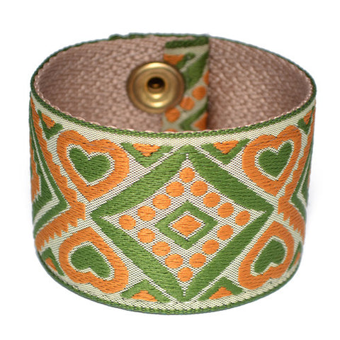 Souldier Sage and Cinnamon Guitar Strap Cuff Bracelet