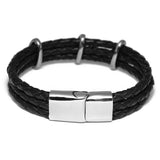 Men's Braided Black Leather Bracelet