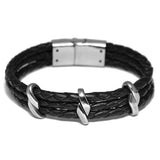 Men's Braided Black Leather Bracelet