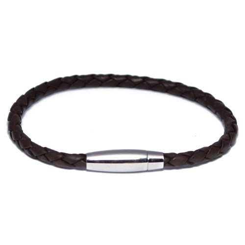 Men's Braided Brown Leather Bracelet