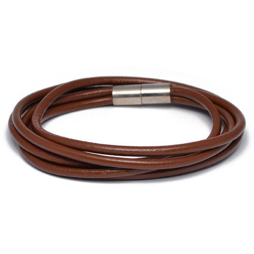 Men's Multi Cord Brown Leather Bracelet