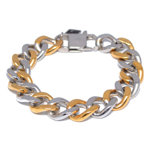 Han Cholo Thick Two-Tone Curb Link Chain Bracelet