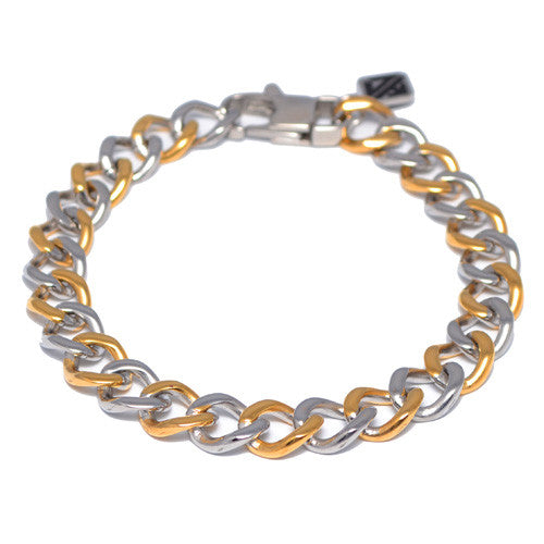 Han Cholo Thin Two-Tone Curb Link Chain Bracelet