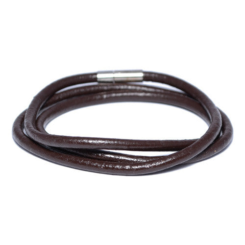 Brown Leather Wrap Bracelet for Men