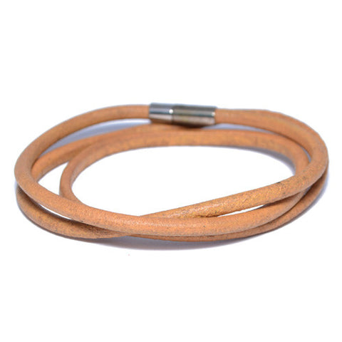 Natural Leather Triple Wrap Bracelet for Men
