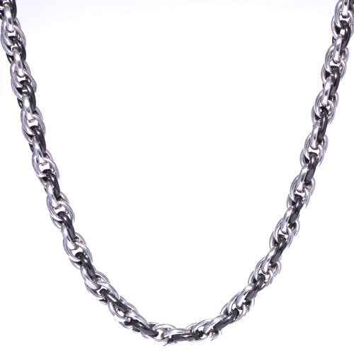 Men's Two-Tone Multiple Link Chain Necklace