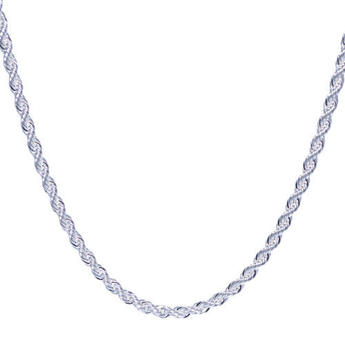 Men's 4mm Chrome Plated Rope Chain Necklace