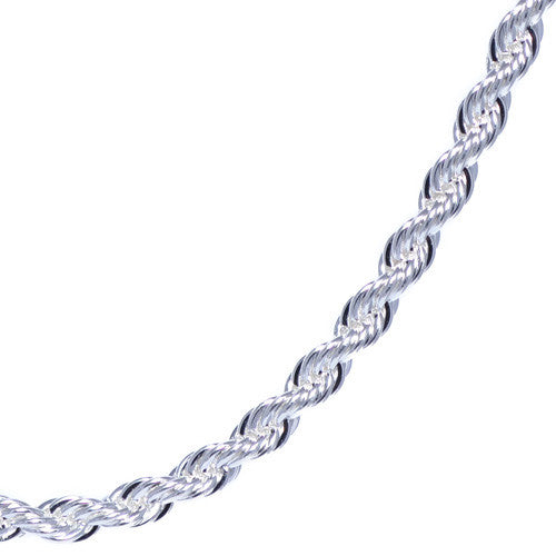 Men's 4mm Chrome Plated Rope Chain Necklace