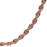 Men's 4mm Rose Gold Plated Rope Chain Necklace