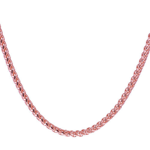 Men's 4mm Rose Gold Plated Franco Chain Necklace