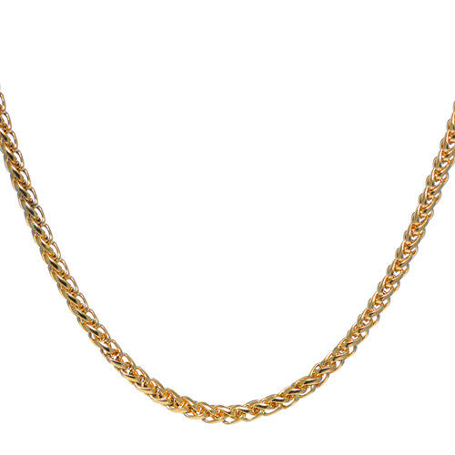 4mm Yellow Gold Plated Franco Chain Necklace For Men