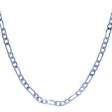 Men's 4mm Silver Plated Figaro Link Chain Necklace