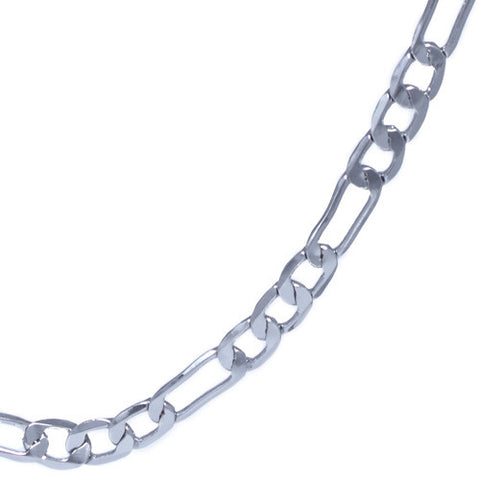 Men's 4mm Silver Plated Figaro Link Chain Necklace