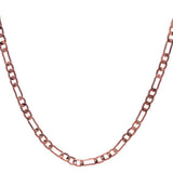 Men's 4mm Rose Gold Plated Figaro Chain Necklace