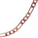 Men's 4mm Rose Gold Plated Figaro Chain Necklace