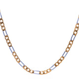 4mm Silver and Gold Plated Two Tone Figaro Chain Necklace for Men
