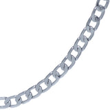 4mm Silver Plated Curb Chain Necklace For Men