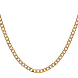 4mm Gold Plated Curb Chain Necklace For Men
