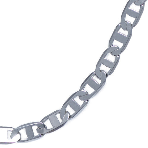 4mm Silver Plated Marina Chain Necklace For Men