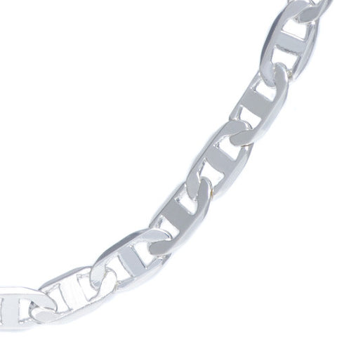Men's 4mm Chrome Plated Marina Link Chain Necklace