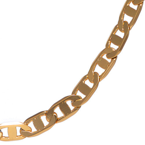 Men's 4mm Gold Plated Marina Link Chain Necklace