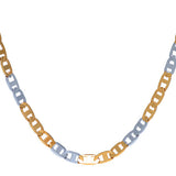 4mm Silver and Gold Plated Two Tone Marina Chain Necklace For Men