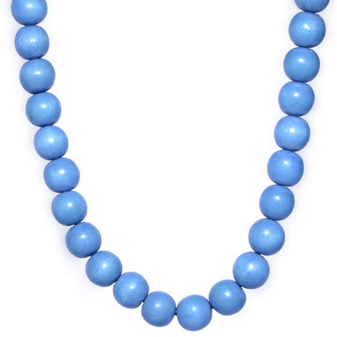 Blue Wooden Bead Necklace
