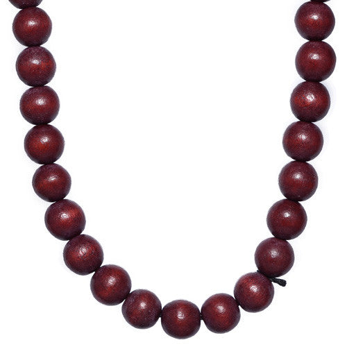 Men s Dark Brown Wooden Bead Necklace