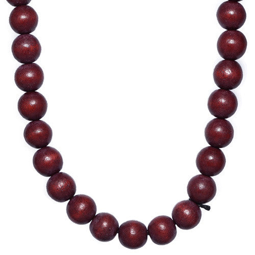 Men's Dark Brown Wooden Bead Necklace