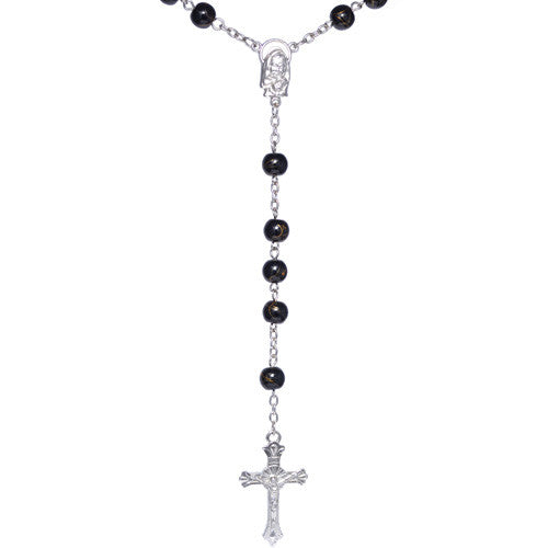 Mens rosary 2025 necklace white gold