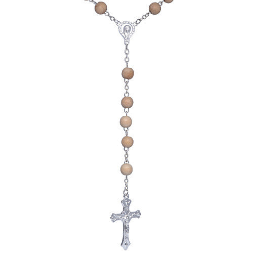 Men's Natural Wood Bead Necklace