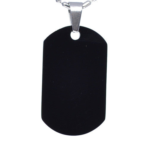 Black Stainless Steel Military Dog Tag Necklace