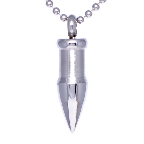 Men's Stainless Steel Polished Bullet Pendant