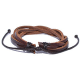 Stylish Brown Twisted Leather Bracelet